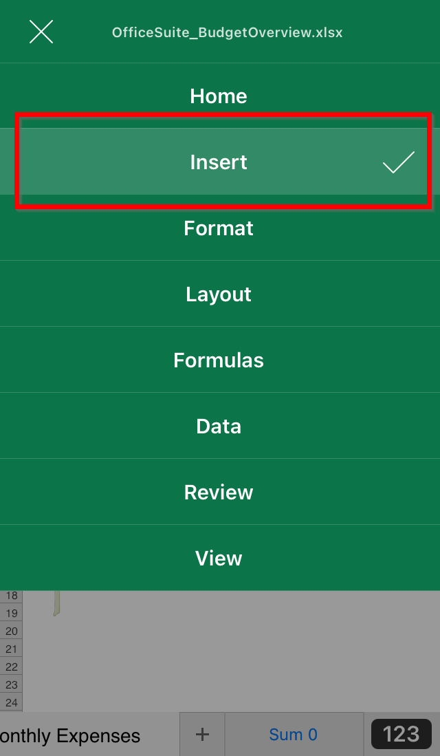 Insert a chart in Sheets MobiSystems